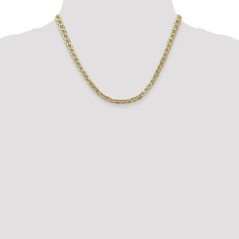 14K Yellow Gold 18" Semi-Solid Anchor Chain with Lobster Clasp by Oro Pregiato