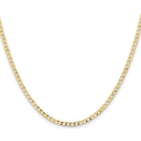 14K Yellow Gold 18" Semi-Solid Curb Chain - 2.85mm Width by Oro Pregiato