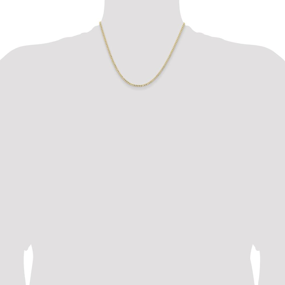 14K Yellow Gold 18" Semi-Solid Curb Chain - 2.85mm Width by Oro Pregiato