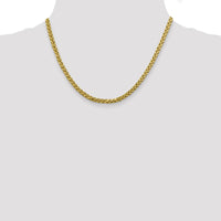 14K Yellow Gold 18" Semi-Solid Diamond-Cut Wheat Chain Necklace with Lobster Clasp by Oro Pregiato