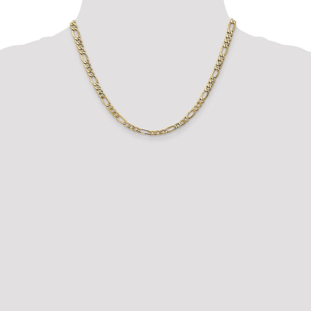 14K Yellow Gold 18" Semi-Solid Figaro Chain with Lobster Clasp by Oro Pregiato