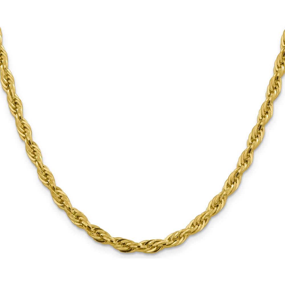 14K Yellow Gold 18" Semi-Solid Rope Chain Necklace with Polished Finish - 4.75mm by Oro Pregiato
