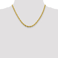 14K Yellow Gold 18" Semi-Solid Rope Chain Necklace with Polished Finish - 4.75mm by Oro Pregiato
