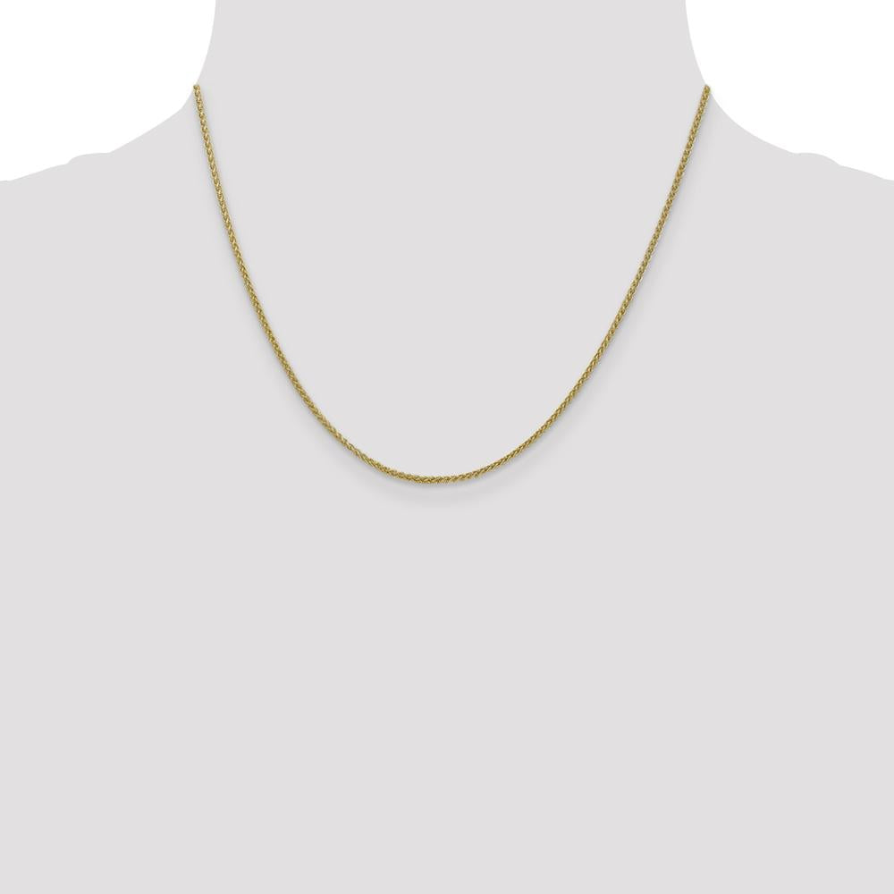 14K Yellow Gold 18" Semi-Solid Wheat Chain Necklace - 1.55mm Width by Oro Pregiato