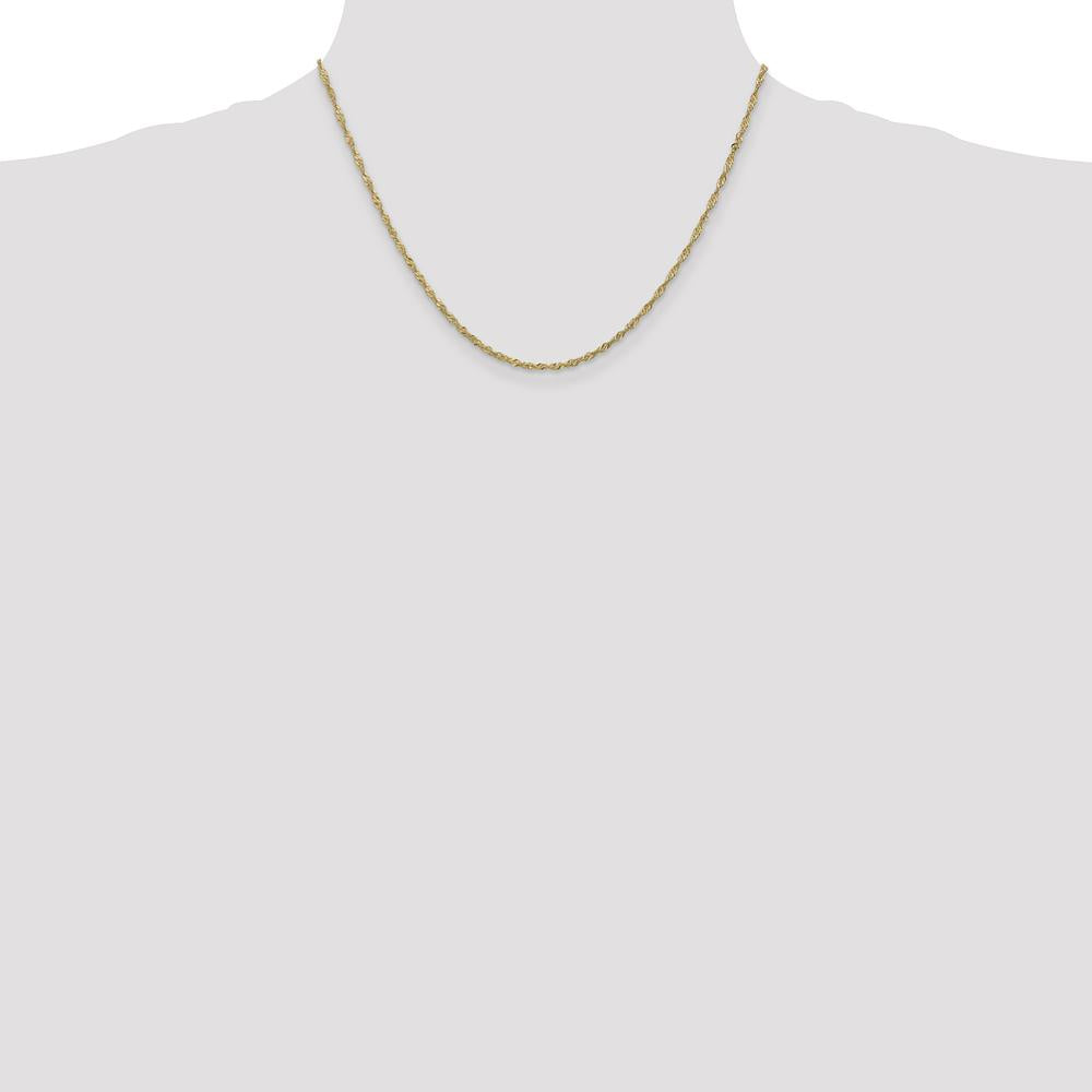 14K Yellow Gold 18" Singapore Chain Necklace - 1.7mm Width by Oro Pregiato