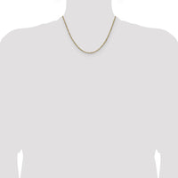 14K Yellow Gold 18" Singapore Chain with Rhodium Accents - 1.65mm Thick by Oro Pregiato