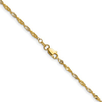 14K Yellow Gold 18" Singapore Chain with Rhodium Accents by Oro Pregiato