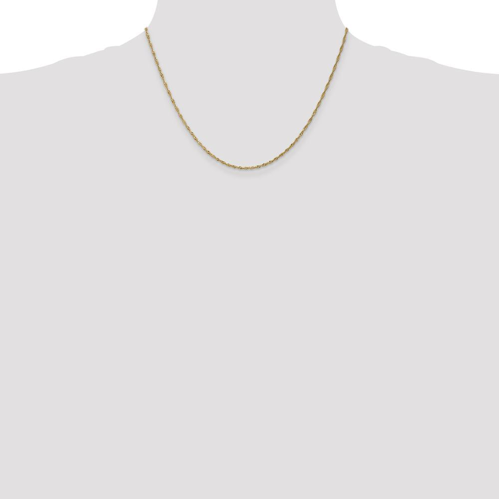 14K Yellow Gold 18" Singapore Chain with Spring Ring Clasp - 1.4mm Width by Oro Pregiato