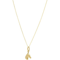 14K Yellow Gold 18" Small Horse Pendant Necklace with Polished Finish by Orozza Fine Jewelry