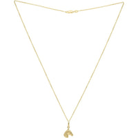 14K Yellow Gold 18" Small Horse Pendant Necklace with Polished Finish by Orozza Fine Jewelry