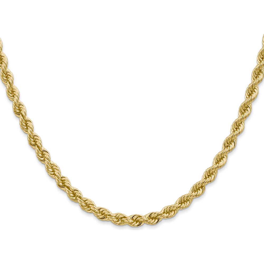 14K Yellow Gold 18" Solid 4mm Rope Chain Necklace with Lobster Clasp
