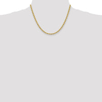 14K Yellow Gold 18" Solid 4mm Rope Chain Necklace with Lobster Clasp