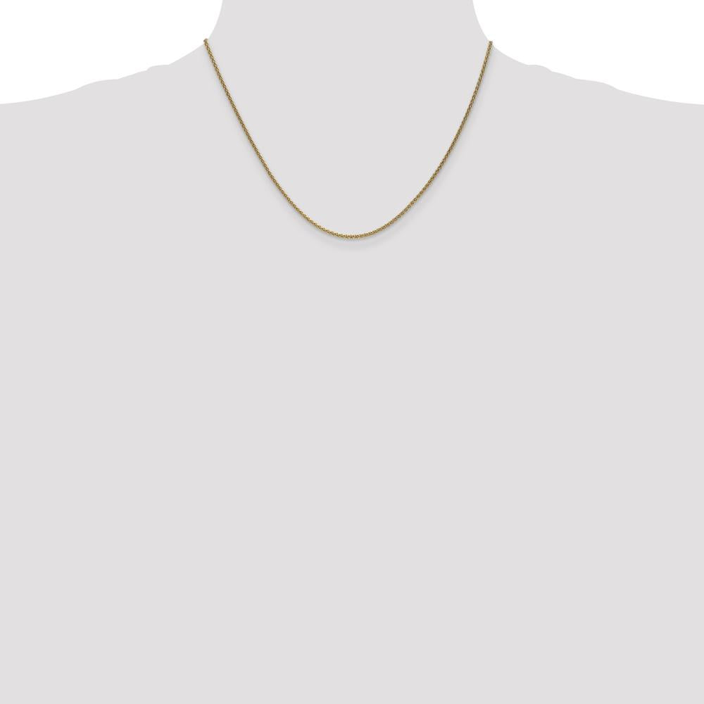14K Yellow Gold 18" Spiga Chain Necklace - 1.7mm Width with Lobster Clasp by Oro Pregiato