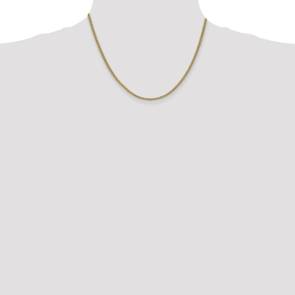 14K Yellow Gold 18" Spiga Chain Necklace - 2.1mm Width with Lobster Clasp by Oro Pregiato