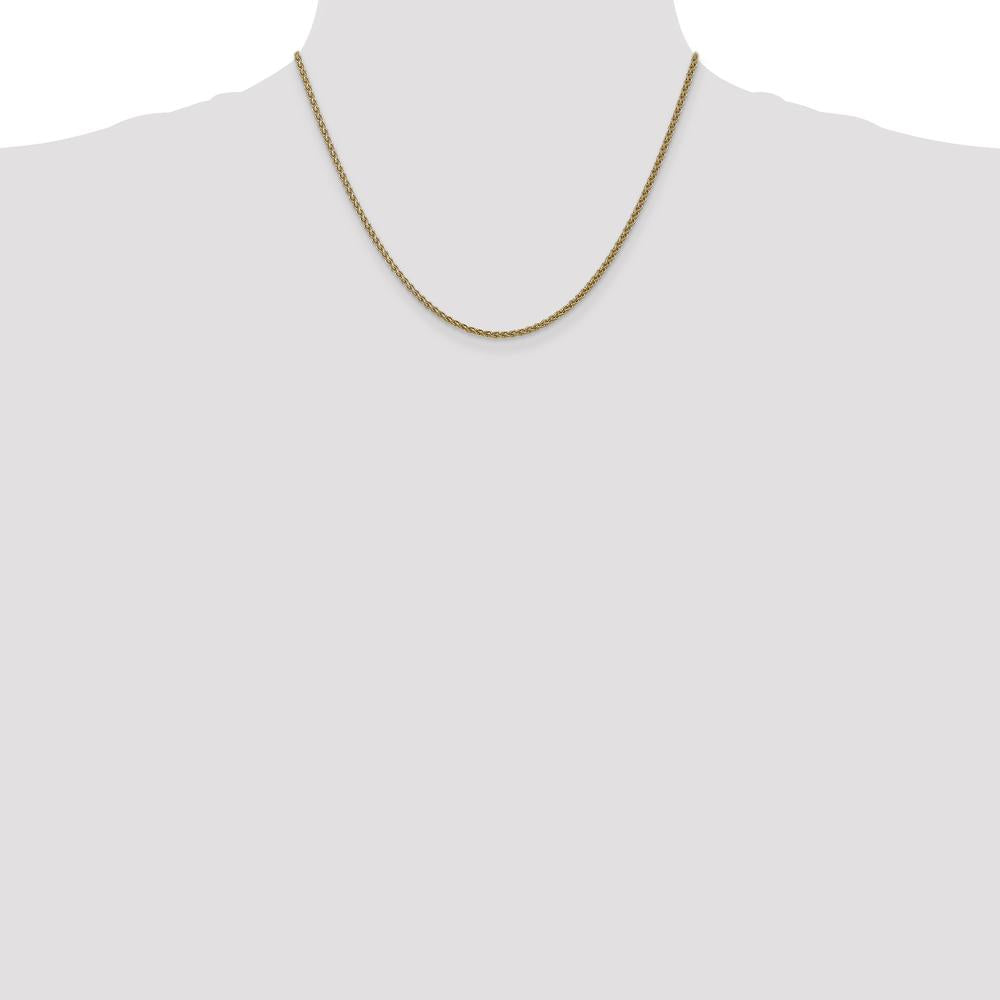 14K Yellow Gold 18" Spiga Chain Necklace with Spring Ring Clasp - 1.05mm Width by Oro Pregiato