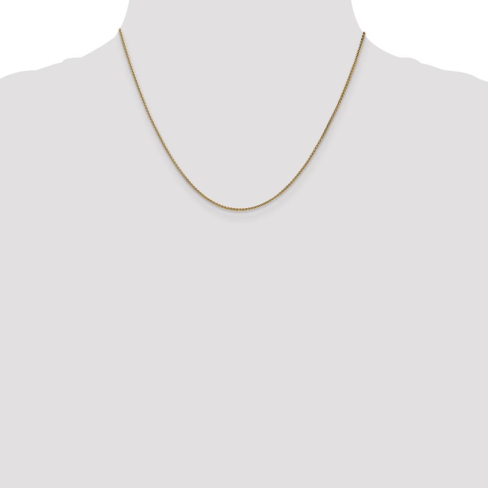 14K Yellow Gold 18" Spiga Chain with Lobster Clasp - 1.25mm Width by Oro Pregiato