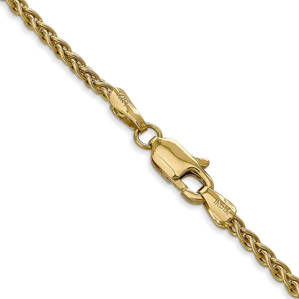 14K Yellow Gold 18" Spiga Chain with Lobster Clasp - 2.8mm Width by Oro Pregiato