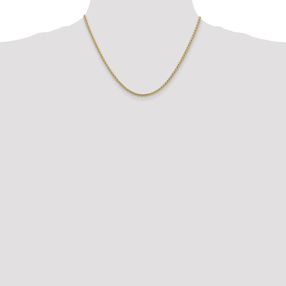 14K Yellow Gold 18" Spiga Chain with Lobster Clasp - 2.8mm Width by Oro Pregiato