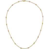 14K Yellow Gold 18-Station Bezel-set Diamond Necklace - 1/2 Carat Total Diamond Weight by Oro Pregiato