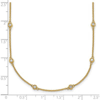 14K Yellow Gold 18-Station Bezel-set Diamond Necklace - 1/2 Carat Total Diamond Weight by Oro Pregiato