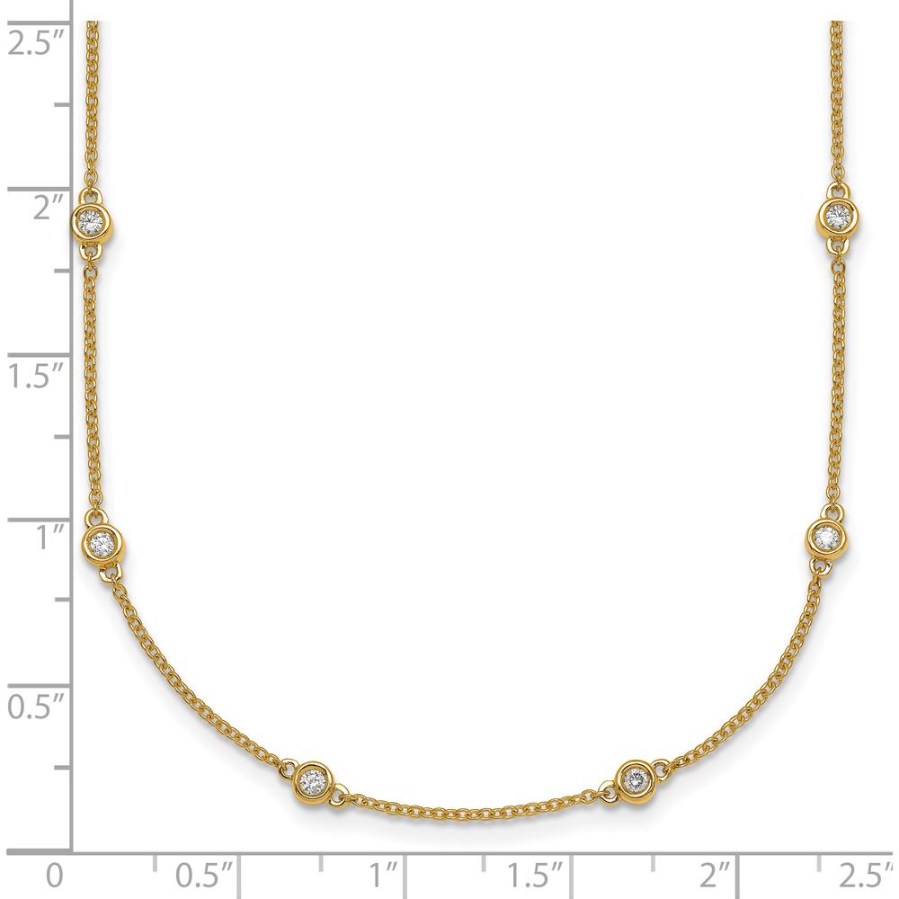 14K Yellow Gold 18-Station Bezel-set Diamond Necklace - 1/2 Carat Total Diamond Weight by Oro Pregiato