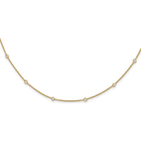 14K Yellow Gold 18-Station Bezel-Set Diamond Necklace - 3/8 Carat Total Diamond Weight by Monteluci Fine Jewelry