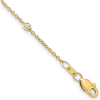 14K Yellow Gold 18-Station Bezel-Set Diamond Necklace - 3/8 Carat Total Diamond Weight by Monteluci Fine Jewelry