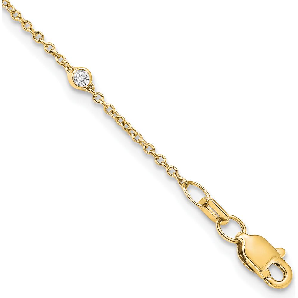 14K Yellow Gold 18-Station Bezel-Set Diamond Necklace - 3/8 Carat Total Diamond Weight by Monteluci Fine Jewelry