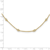 14K Yellow Gold 18-Station Bezel-Set Diamond Necklace - 3/8 Carat Total Diamond Weight by Monteluci Fine Jewelry