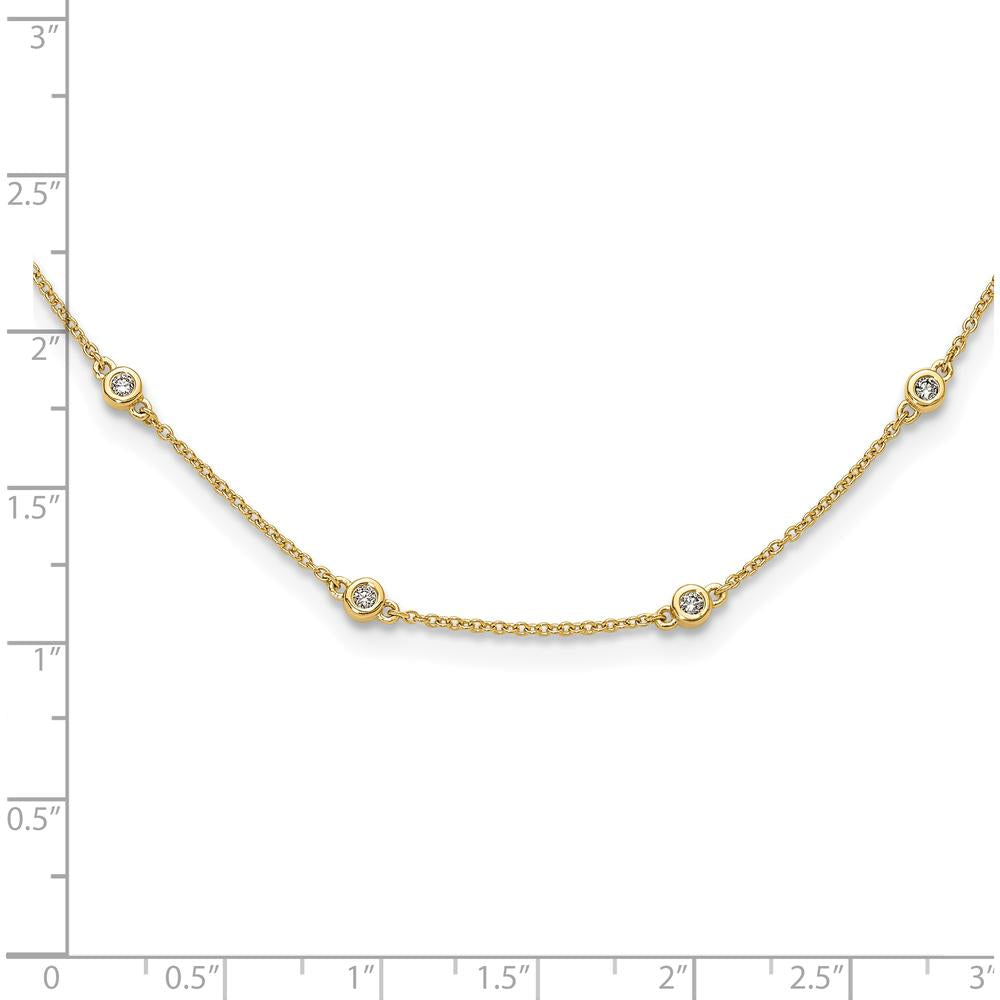 14K Yellow Gold 18-Station Bezel-Set Diamond Necklace - 3/8 Carat Total Diamond Weight by Monteluci Fine Jewelry