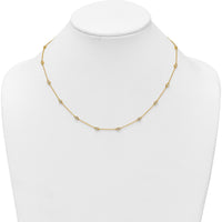 14K Yellow Gold 18-Station Bezel-Set Diamond Necklace - 5/8 Carat Total Diamond Weight by Oro Pregiato