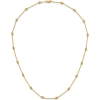 14K Yellow Gold 18-Station Bezel-Set Diamond Necklace - 5/8 Carat Total Diamond Weight by Oro Pregiato