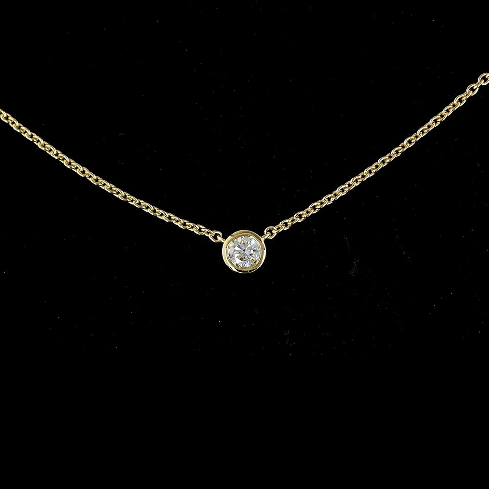 14K Yellow Gold 18" Station Necklace with Bezel Set Round Lab Diamonds - 2.02 Carat Total Diamond Weight, E-F Color, VS1 Clarity - Covaloro Fine Jewelry