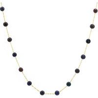 14K Yellow Gold 18" Station Necklace with Round Pearls by EFFY