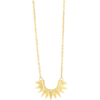 14K Yellow Gold 18" Sunburst Pendant Necklace with Lobster Clasp - Polished Finish by Orozza Fine Jewelry