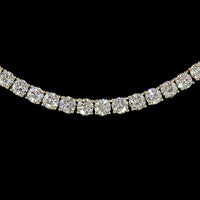 14K Yellow Gold 18" Tennis Necklace with 124 Prong-Set Round Lab Diamonds - 14.60 Carat Total Weight, E-F Color VS1 Clarity - Covaloro Fine Jewelry