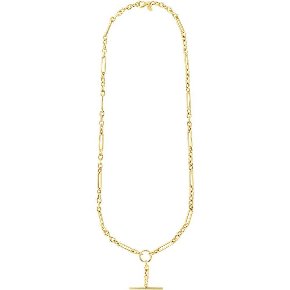 14K Yellow Gold 18" Toggle Chain Link Necklace with Lobster Clasp by Orozza Fine Jewelry