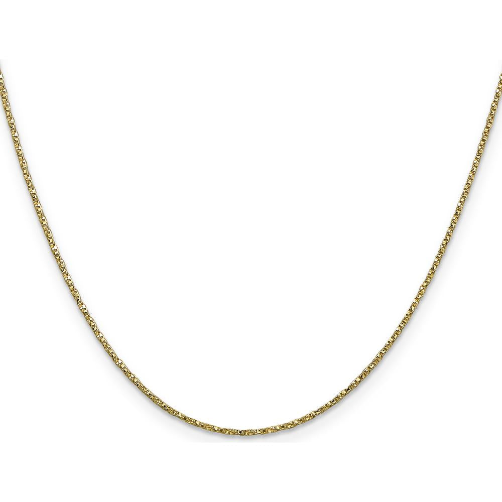 14K Yellow Gold 18" Twisted Box Chain Necklace with Lobster Clasp - 0.95mm Width by 0