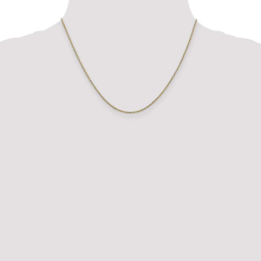 14K Yellow Gold 18" Twisted Box Chain Necklace with Lobster Clasp - 0.95mm Width by 0