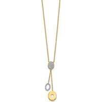 14K Yellow Gold 18" Y-Necklace with Round Diamond Charms - 0.17 Carat Total Diamond Weight by Monteluci Fine Jewelry