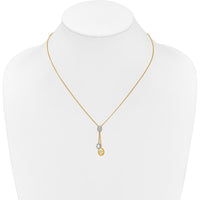 14K Yellow Gold 18" Y-Necklace with Round Diamond Charms - 0.17 Carat Total Diamond Weight by Monteluci Fine Jewelry