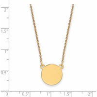 14K Yellow Gold 18in Engravable Disc Pendant Necklace with Polished Finish by Oro Pregiato