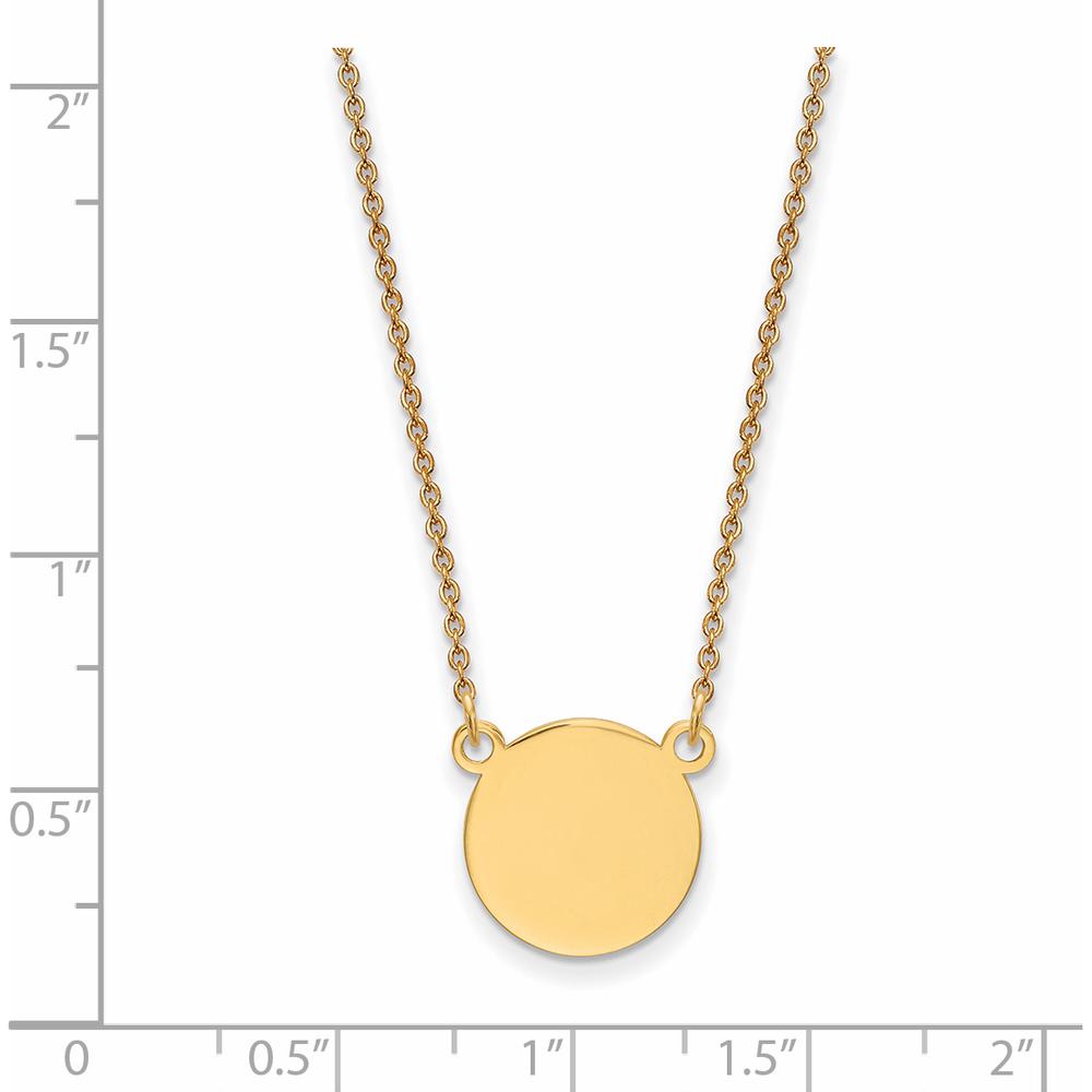 14K Yellow Gold 18in Engravable Disc Pendant Necklace with Polished Finish by Oro Pregiato