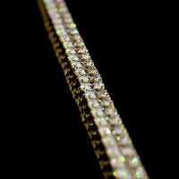 14K Yellow Gold 19.28 Carat Tennis Necklace with 109 Prong-Set Round Lab Diamonds - E-F Color VS1 Clarity - Covaloro Fine Jewelry
