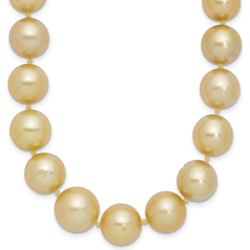 14K Yellow Gold 19" Graduated Baroque Golden South Sea Pearl Necklace by Monteluci Fine Jewelry