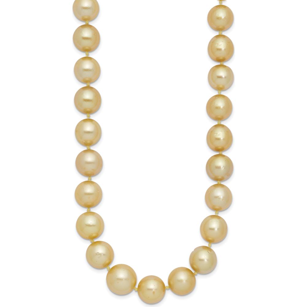 14K Yellow Gold 19" Graduated Baroque Golden South Sea Pearl Necklace by Monteluci Fine Jewelry