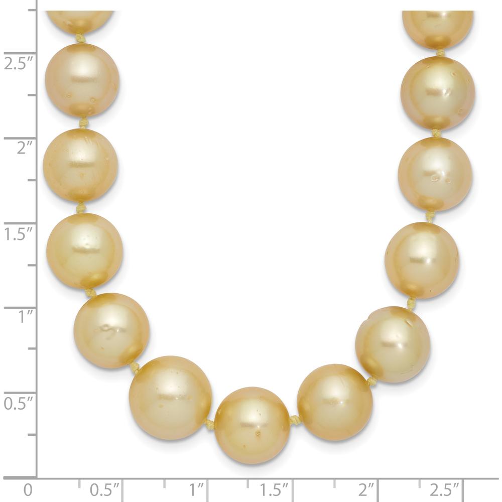 14K Yellow Gold 19" Graduated Baroque Golden South Sea Pearl Necklace by Monteluci Fine Jewelry