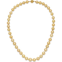 14K Yellow Gold 19" Graduated Baroque Golden South Sea Pearl Necklace by Monteluci Fine Jewelry