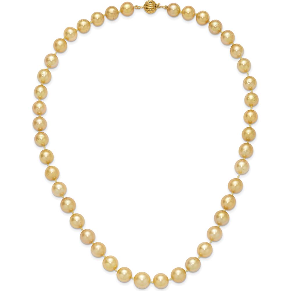 14K Yellow Gold 19" Graduated Baroque Golden South Sea Pearl Necklace by Monteluci Fine Jewelry