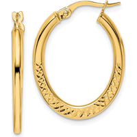 14K Yellow Gold 19mm Diamond-Cut Medium Hoop Earrings by 0